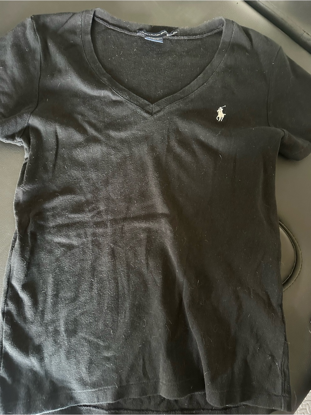 Polo by Ralph Lauren Black V-Neck Tee with White Pony